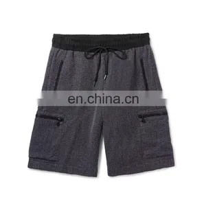 Summer Hot Salea Black and Light-grey Tangleweave Slim-Fit Woven Drawstring Shorts thumbnail-4