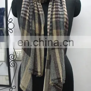 Pashmina Wool Shawls In Check 2016 thumbnail-1