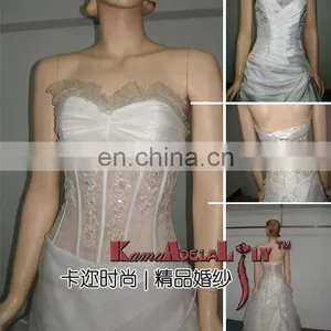 EB328 Fascinating Wedding Dress Modern Wedding Gown Handed Pleat Sexy Wedding Dress thumbnail-1