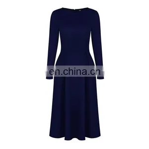 Autumn Women Long Sleeve Evening Dress Casual Loose T-Shirt Dress thumbnail-5