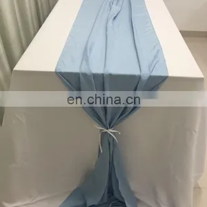 TR041#96 Blue Crepe de Chine Custom Table Runners for Christmas thumbnail-5