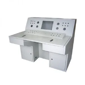 New Design Customized Industrial Broadcast Sheet Metal Fabrication Security Control Room Console Command Center Furniture Monitor Console Equipment Console Worktop Operating Platform Industrial Control Operating Desk With LED Lamp thumbnail-1