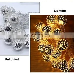 Led Fairy Metal Iron Morocco Ball Light For Christmas Tree Decoration Diwali Home Bedroom Garden Lights Holiday Lighting thumbnail-6