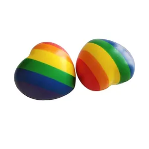 Hot Sale High Quality PU Foam Anti Stress Toys Rainbow Heart Shape Anti Stress Ball thumbnail-1