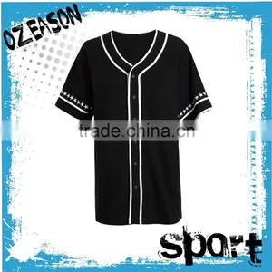 China Manufacturer Custom Wholesale Cheap Blank Black Baseball Jerseys thumbnail-1