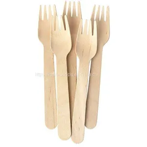 Eco-Friendly Disposable Wood Cutlery Forks 16cm Birch Wood Forks thumbnail-1