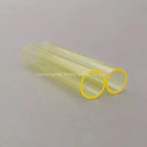 Various Sizes High-temperature Quartz Tubes Yellow Quartz Glass Tube Silica Lazer thumbnail-1