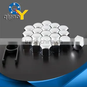 20 Pcs x Chrome Bbs Plastic Car Wheel Hub Nuts Caps Bolts Cup Covers 17mm + Removal Tool vw thumbnail-1