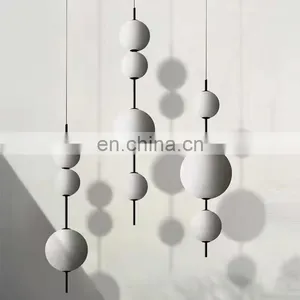 Creative Modern Nordic Chandelier Lamp White Gourd Simple Round Glass Ball LED Indoor Pendant Light thumbnail-1