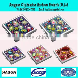 Square Shape Rhinestone Compact Mirror thumbnail-1