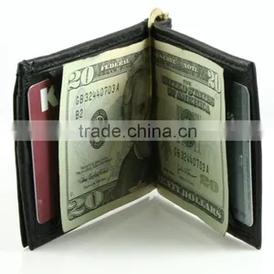 Leather Metal Money Clip With Card Slot Top Quality Genuine Money Clip thumbnail-1