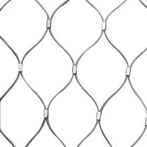 Seamless Sleeve Type Stainless Steel Rope Mesh 3x3 Inch Openings thumbnail-1