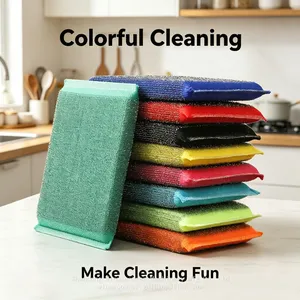 Non-Scratch Kitchen Cleaning Sponges Dual Sided Sponges for Pots, Pans & Dishes thumbnail-1