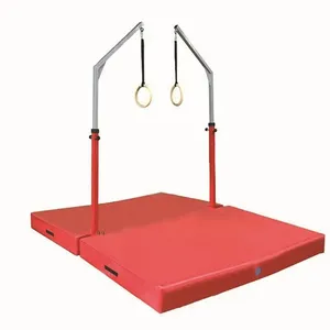 Height Adjustable Gymnastics Training Equipment Gymnastics Rings With Mat thumbnail-1