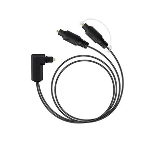 Right Angled 1 to 2 Passive Optical Toslink Splitter Cable Male to Male thumbnail-1