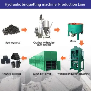 Sugarcane Bagasse Briquetting Machine Automatic Hookah Charcoal Hydraulic Forming Machine EPC thumbnail-4