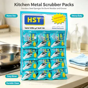 High Toughness Stainless Steel Wire Scrub Ball Anti‑Rust Metal Cleaning Sponge For Burnt Food Stain Removal Wholesale thumbnail-1