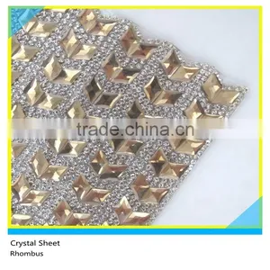 24*40 cm Pink Point Back Rhinestone Glue Mesh Sheet Heat Transfer thumbnail-4