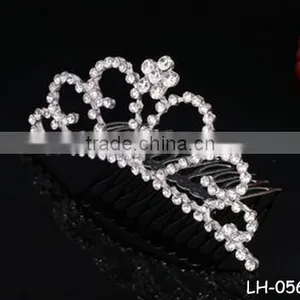 Elegant Rhinestone and Crystal Beauty Pageant Crowns&tiaras Small Delica Hair Accessories thumbnail-1