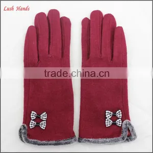 2016 Spring New Style Woolen Hand Gloves Women With Raw Edges thumbnail-1