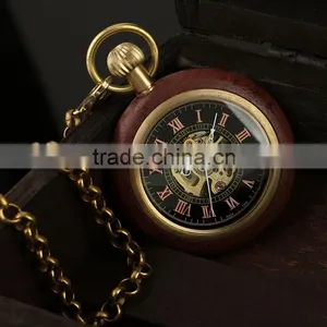WP122 Golden Color Pocket Watch Antique Style Vintage Mechanical Movement Watches thumbnail-5