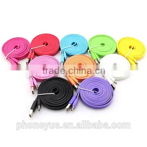 Colorful Big Flat Micro Usb Cable for Android Cell and for Iphone4/4s thumbnail-2