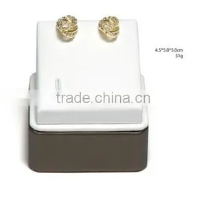 AN140 ANPHY Pu-leather Base One Pair Stud Earrings Jewelry Set Stand Holder Display White 4.5*5*5cm 51g thumbnail-1