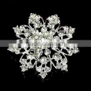 Hot Sale Rhinestone Crystal Strass Brooch, Vintage Snowflake Crystal Brooch Pins, Flower Crystal Rhinestone Strass Brooches thumbnail-2