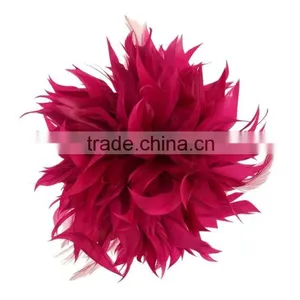 Fancy Feather Flower Hair Fascinator/Clip/Barrettes thumbnail-4