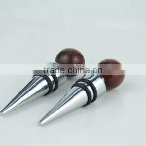 Wood Head Decoration Wine Bottle Stopper Cap Wine Metal Bottle Stopper Supplier's Choice thumbnail-4