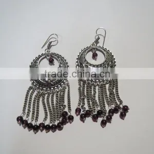 Victorian Style Garnet Gemstone Earrings thumbnail-1