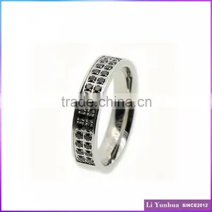 Stainless Steel Jewelry Channel Setting Steel Diamond Round Ring SR-7041 thumbnail-1