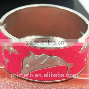 Gypsy Dolphin Gold Color Vintage Enamel Bracelet Bangle Cuff Jewelry For Woman thumbnail-4