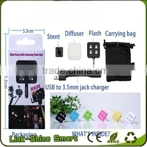 Portable Mini 4 LED External Flash Fill Light Selfie Lamp For IPhone 6 thumbnail-2