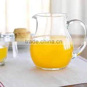 Clear Customized Size Big Belly Round Glass Cobalt Light Pitcher Mexico Style Unique Design Home and Office Decor With Handle thumbnail-1