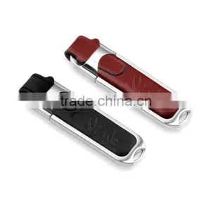 Full Capacity USB 2.0 Flash Jump Drive Black/Brown Leather thumbnail-1