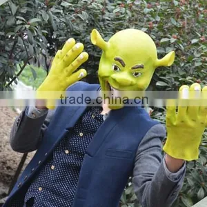 Adults Shrek Fancy Dress Costume Latex Mask With Gloves thumbnail-2