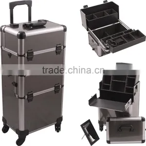 Rolling Makeup Case Pro Cosmetic Hair Stylist Storage Wheeled Trolley thumbnail-3
