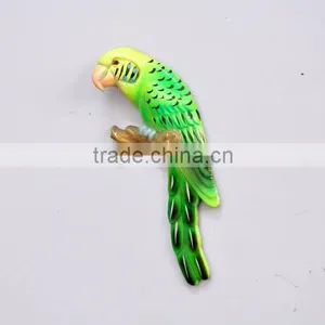 5 Inch Plastic Pearl Powder Flat Parrot Birds Fridge Magnet, Handicraft Wall Hanging thumbnail-4