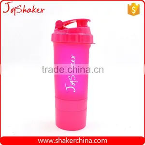 600ML BPA Free Plastic Protein Shaker Bottle With Pill Box & Powder Compartment thumbnail-5