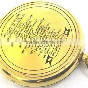 NAUTICAL VINTAGE BRASS POCKET COMPASS WITH POLISH WOODEN CASE 13509 thumbnail-2