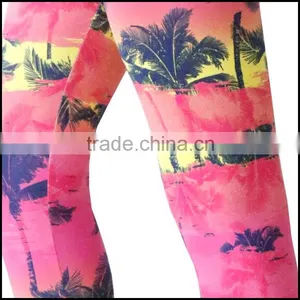 Print Knitted Leggings and Multi Colored Leggings or Tight Woman Jogging Pants Yoga Pants thumbnail-4