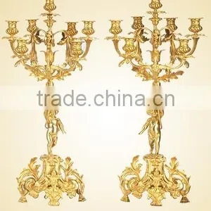 A Pair of Imitation Gold Plated Brass " Naughty Boy"Candle Holder JGLT-32A thumbnail-1