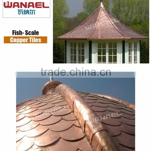 Roofing Materials Wanael Fish Scale Copper Roof Tile,copper Shingle for Roof, Copper Roofing Tiles thumbnail-2