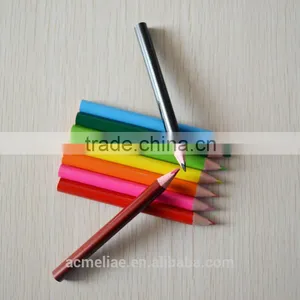 3.5" Triangular Shape Red Wood 3.0mm Color Lead Mini Color Pencil thumbnail-1