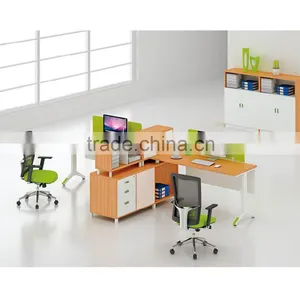 Metal Leg Office Table Partition With Cabinet thumbnail-2
