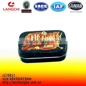 Delicate Small Tin Box for Medicine With Hinged Lid thumbnail-1