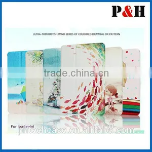Colored Drawing Leather Case For IPad Mini,Premium Leather Cover For Apple IPad Mini thumbnail-1