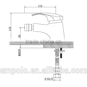 Ceramic Valve Core Chrome Surface Finishing Bidet Faucet 62 5001 thumbnail-2