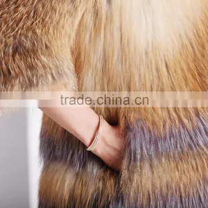 Fashion Ladies Knitted Fox Fur Coat thumbnail-6